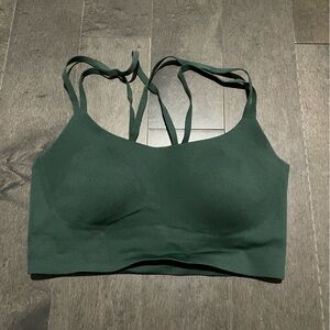 Dark Green Strappy Sports Bra
